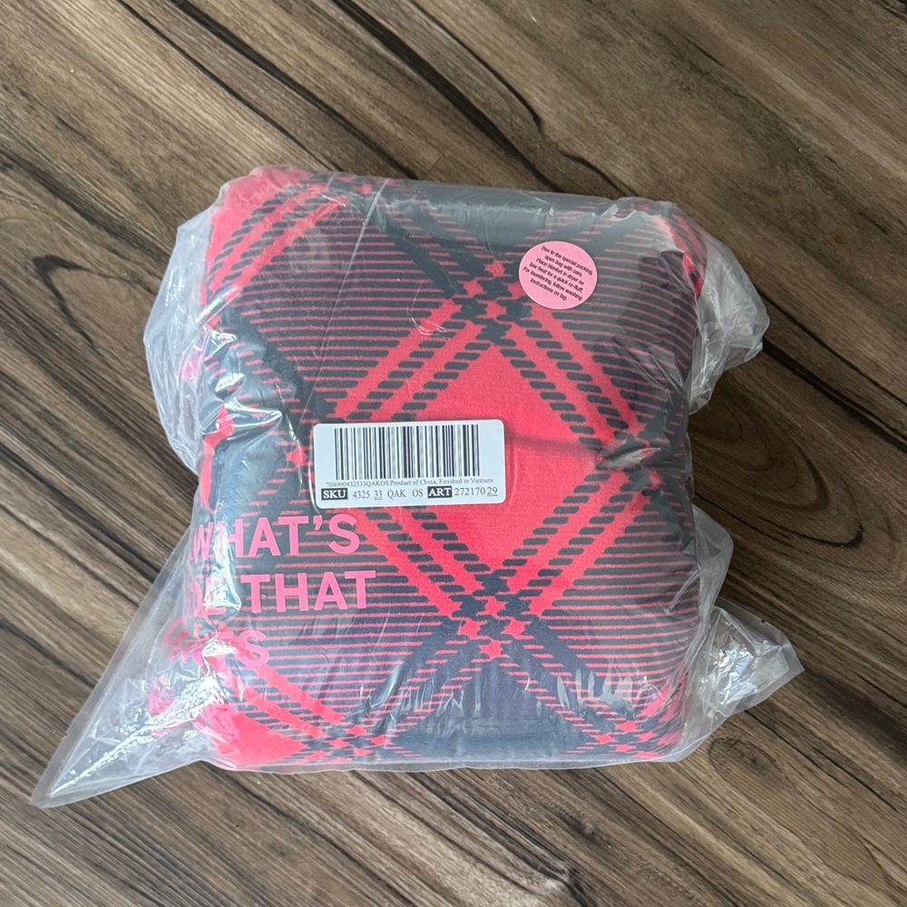 Victoria's Secret Red and Black Plaid Throw Blanket